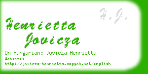 henrietta jovicza business card